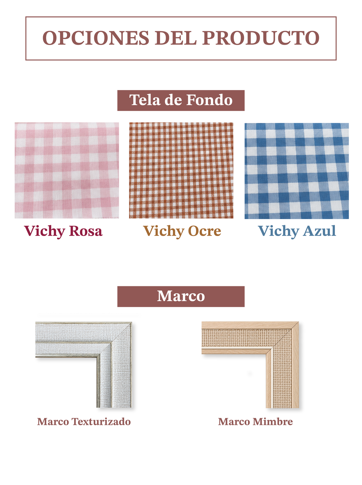 Cuadro Infantil Oca Madera Personalizado - Coquette Vichy