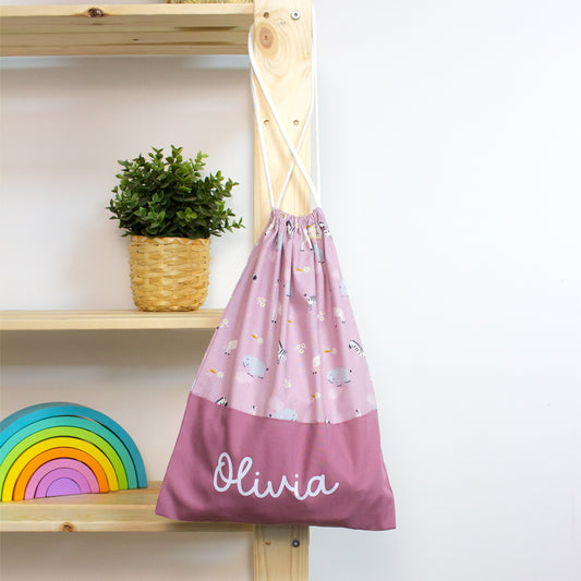 Talega maxi jirafa rosa 30x40 cm