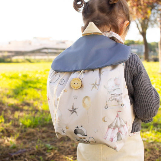 Mochila Infantil - Diseño Circus Gris