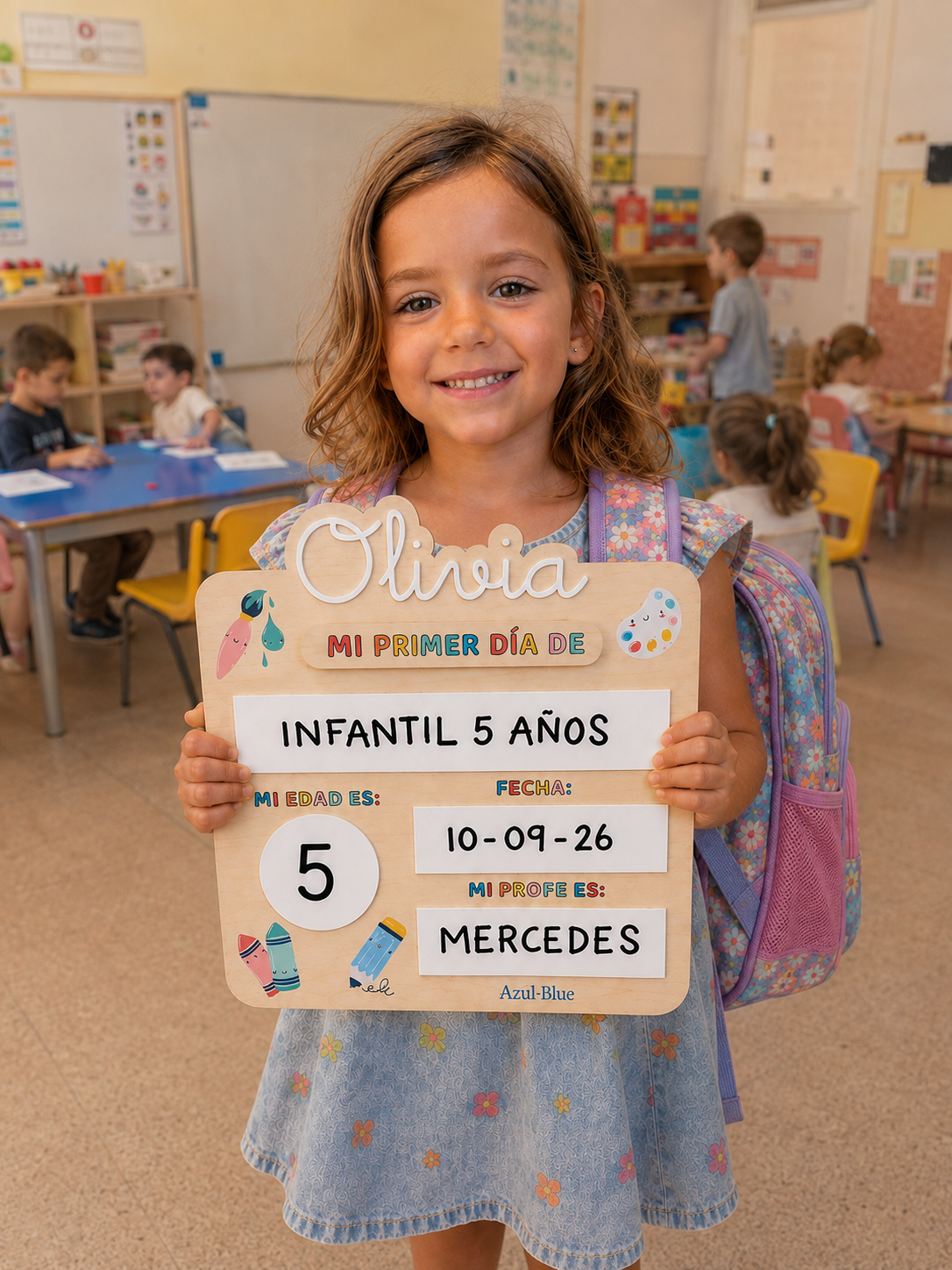 Placa Primer/ Último día de Cole - Personalizada