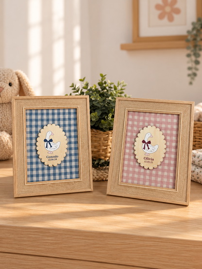 Cuadro Infantil Oca Madera Personalizado - Coquette Vichy