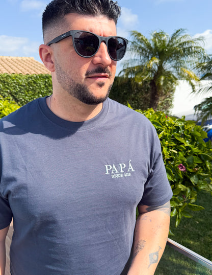 Camiseta Día del Padre con fecha personalizada bordada - Papá desde