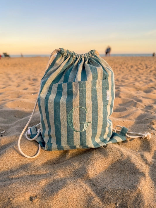 Mochila Saco Rayas verdes Personalizado
