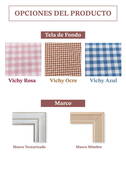 Cuadro Infantil Oca Madera Personalizado - Coquette Vichy