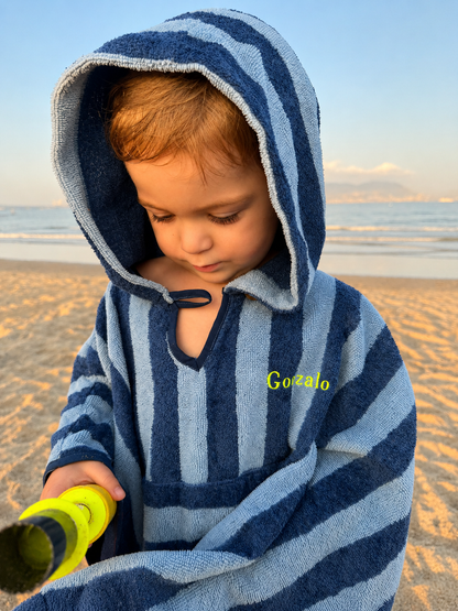 Poncho Toalla Infantil Rayas - Personalizado