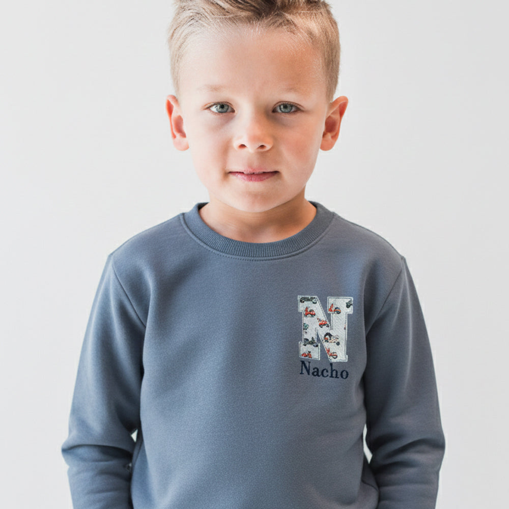 Sudadera Inicial - Azul Fog