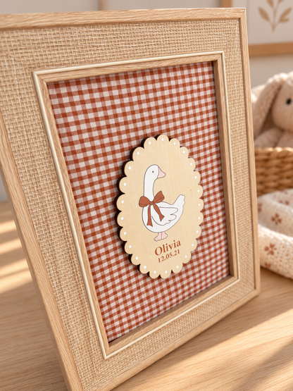 Cuadro Infantil Oca Madera Personalizado - Coquette Vichy